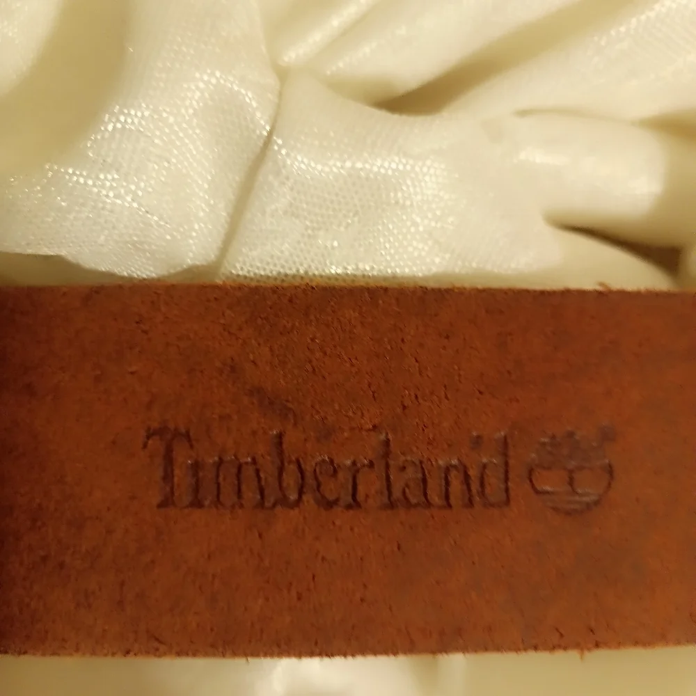 Timberland brown men's  leather belt size 34 gold buckle